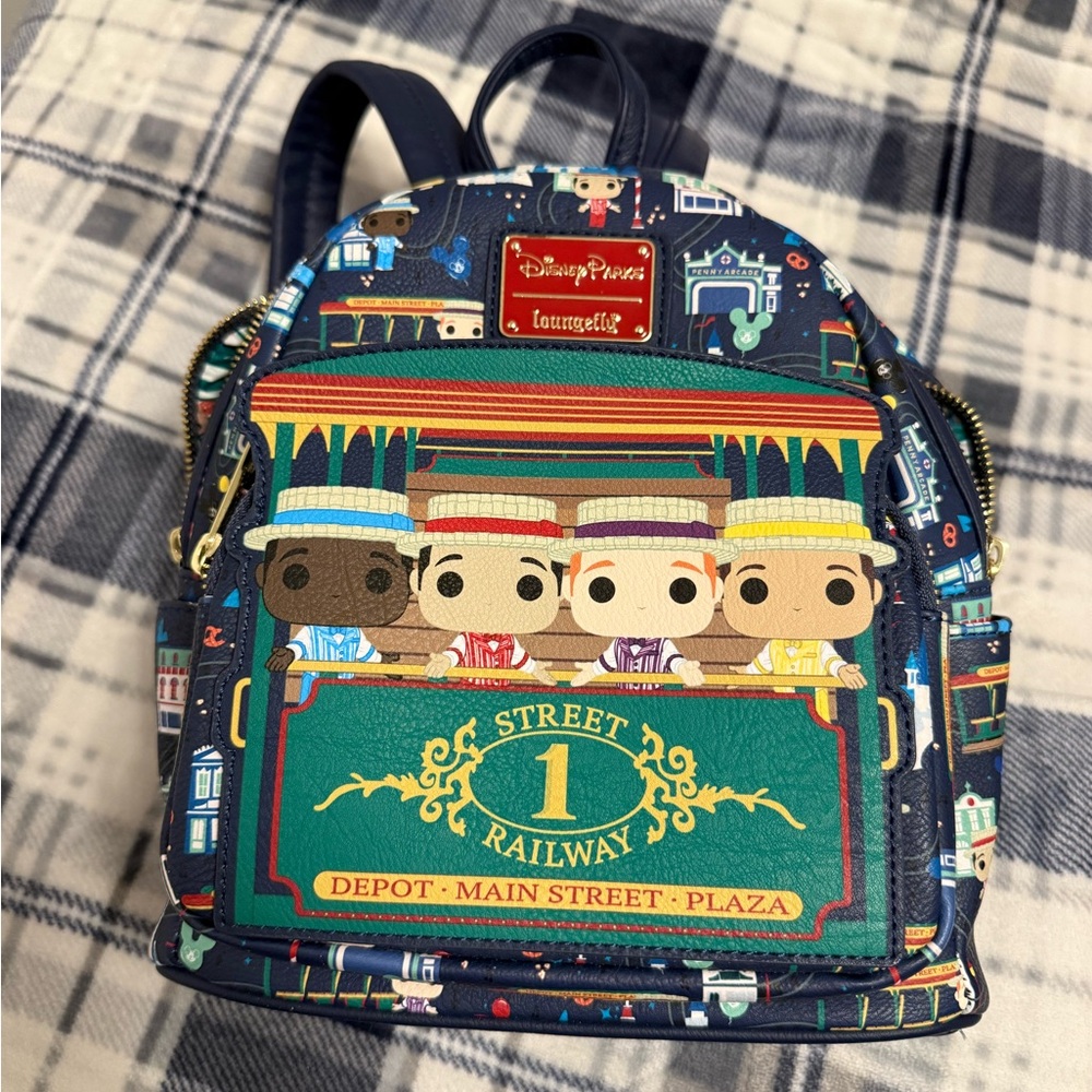 Loungefly Disney Street Railway Backpack - Navy and Multicolor